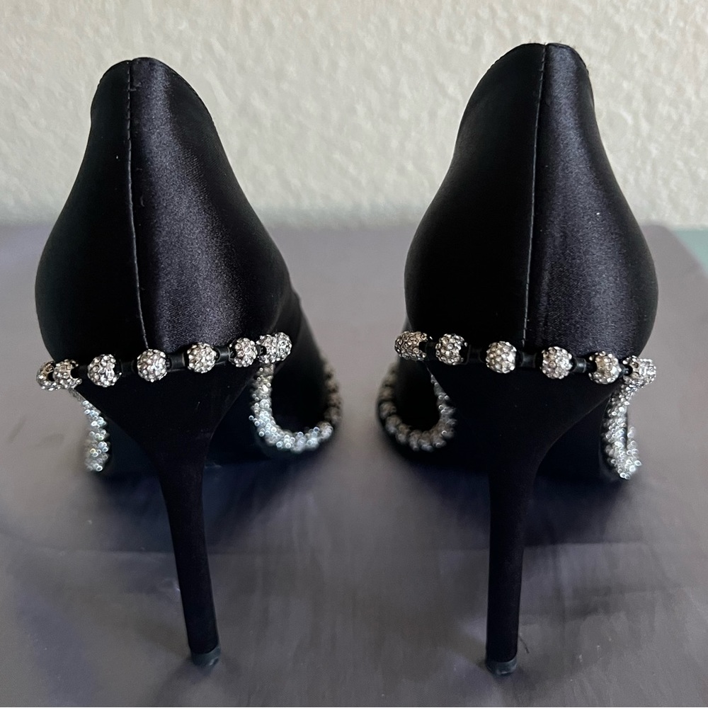 Alexander Wang Rie Crystal Satin Pointed Toe Heel Pump New - Picture 8 of 14